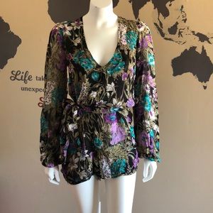 Reformation floral mini short romper s